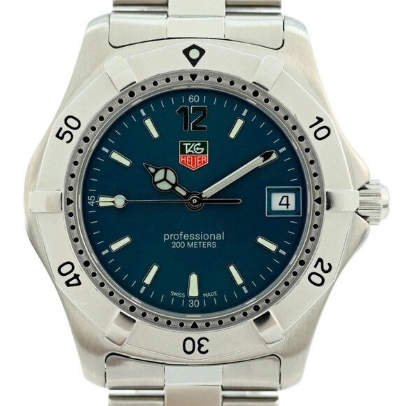 Tag Heuer 38mm Men's Professional 2000 Series Teal Dial SS Watch